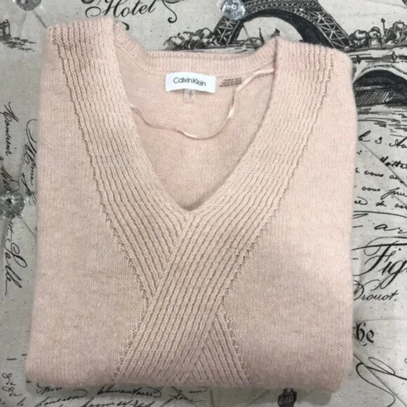 Calvin Klein V-Neck Stitch Tunic Sweater - Picture 6 of 6